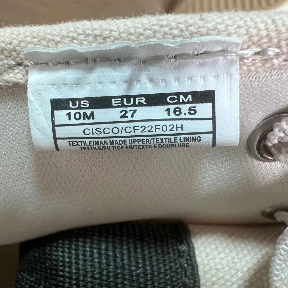 Carter's Cisco Toddler Shoes Unisex ‎ Ivory Canvas Lace Up Combat Boots Size 10